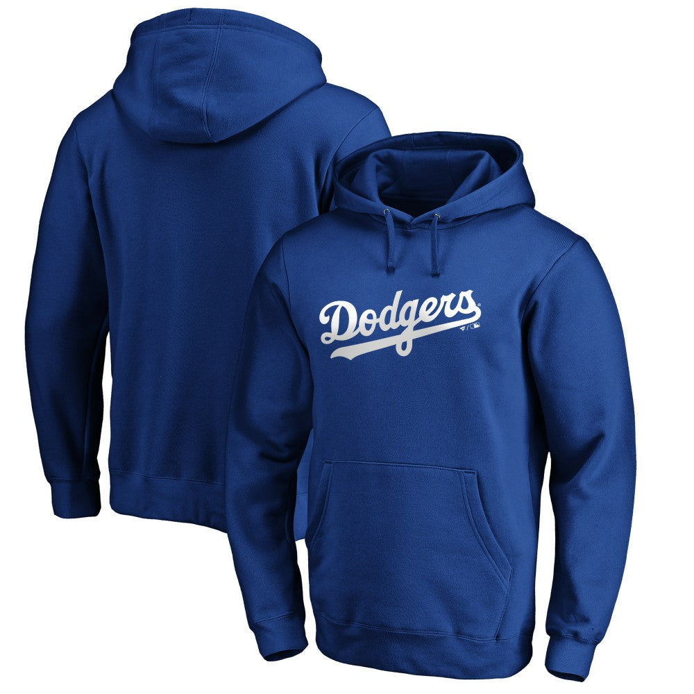 Los Angeles Dodgers Official Wordmark Fitted Pullover Hoodie - Royal
