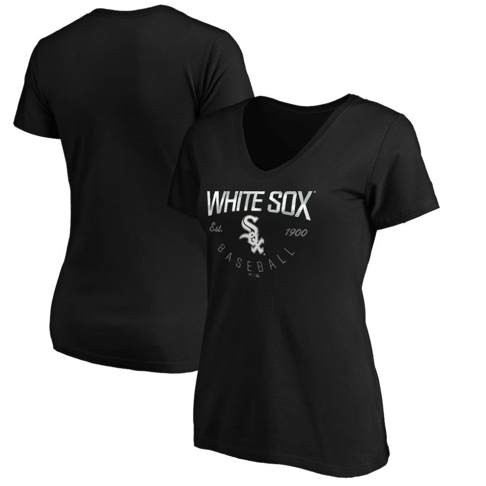Chicago White Sox Women's Core Live For It V-Neck T-Shirt - Black