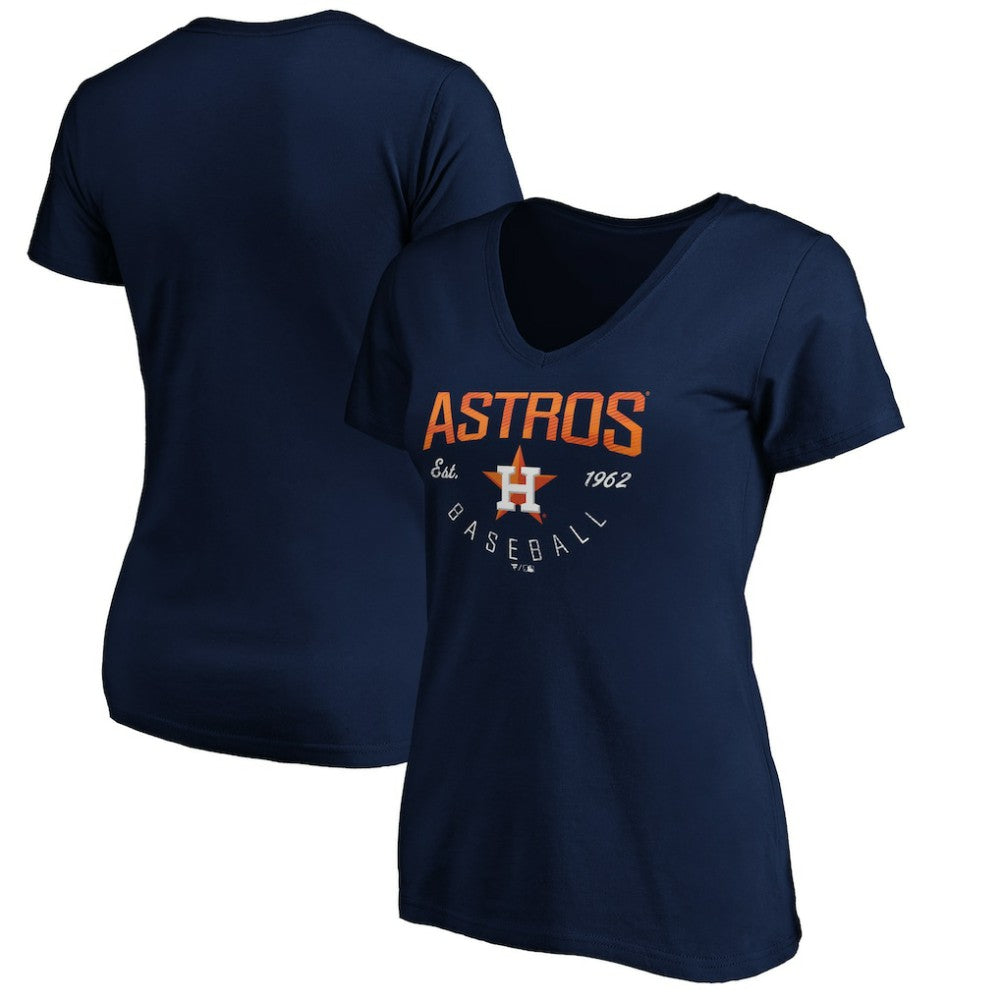 Houston Astros Women's Core Live For It V-Neck T-Shirt - Navy