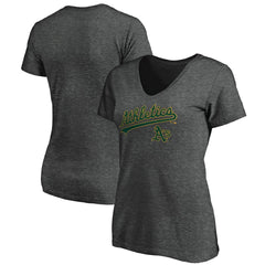 Athletics Women's Core Team Lock Up V-Neck T-Shirt - Charcoal