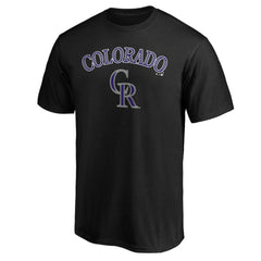 Colorado Rockies Team Lock Up Wordmark T-Shirt - Black