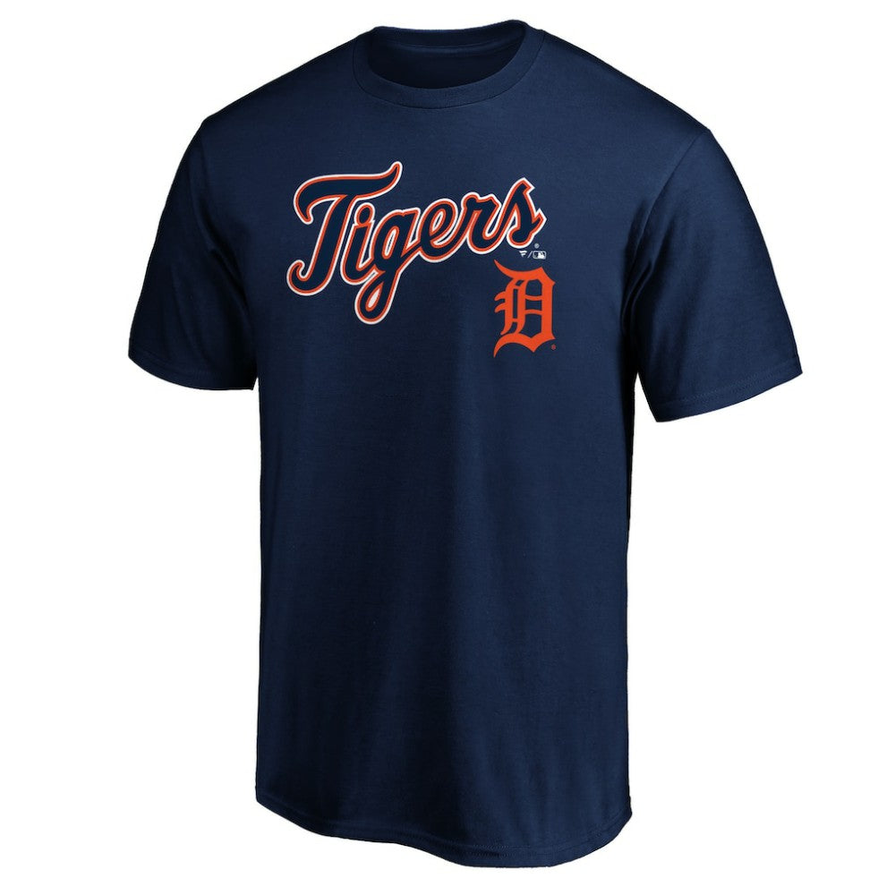 Detroit Tigers Team Lock Up Wordmark T-Shirt - Navy