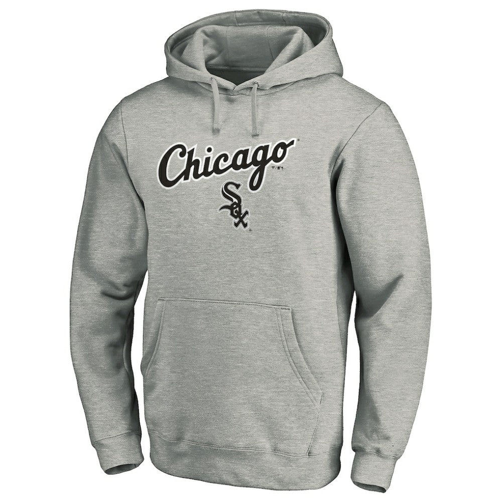 Chicago White Sox Team Lock Up Wordmark Pullover Hoodie - Gray