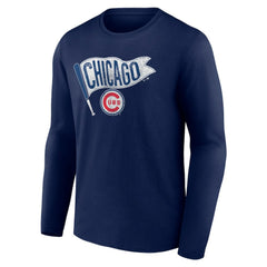 Chicago Cubs Flag Long Sleeve T-Shirt - Navy