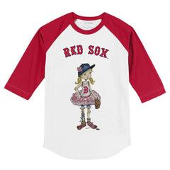 Boston Red Sox Tiny Turnip Youth Babes 3/4-Sleeve Raglan T-Shirt - White/Red