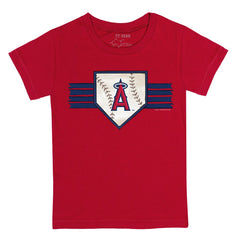 Los Angeles Angels Tiny Turnip Youth Base Stripe T-Shirt - Red
