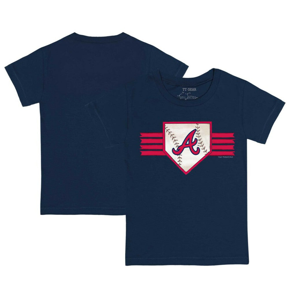 Atlanta Braves Tiny Turnip Youth Base Stripe T-Shirt - Navy
