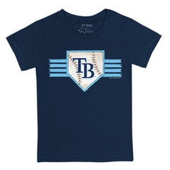 Tampa Bay Rays Tiny Turnip Youth Base Stripe T-Shirt - Navy