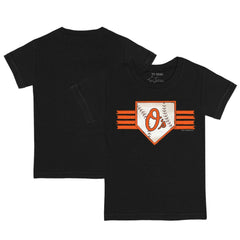 Baltimore Orioles Tiny Turnip Youth Base Stripe T-Shirt - Black
