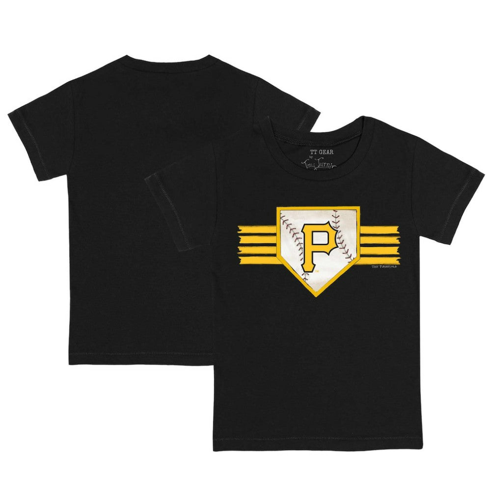 Pittsburgh Pirates Tiny Turnip Youth Base Stripe T-Shirt - Black