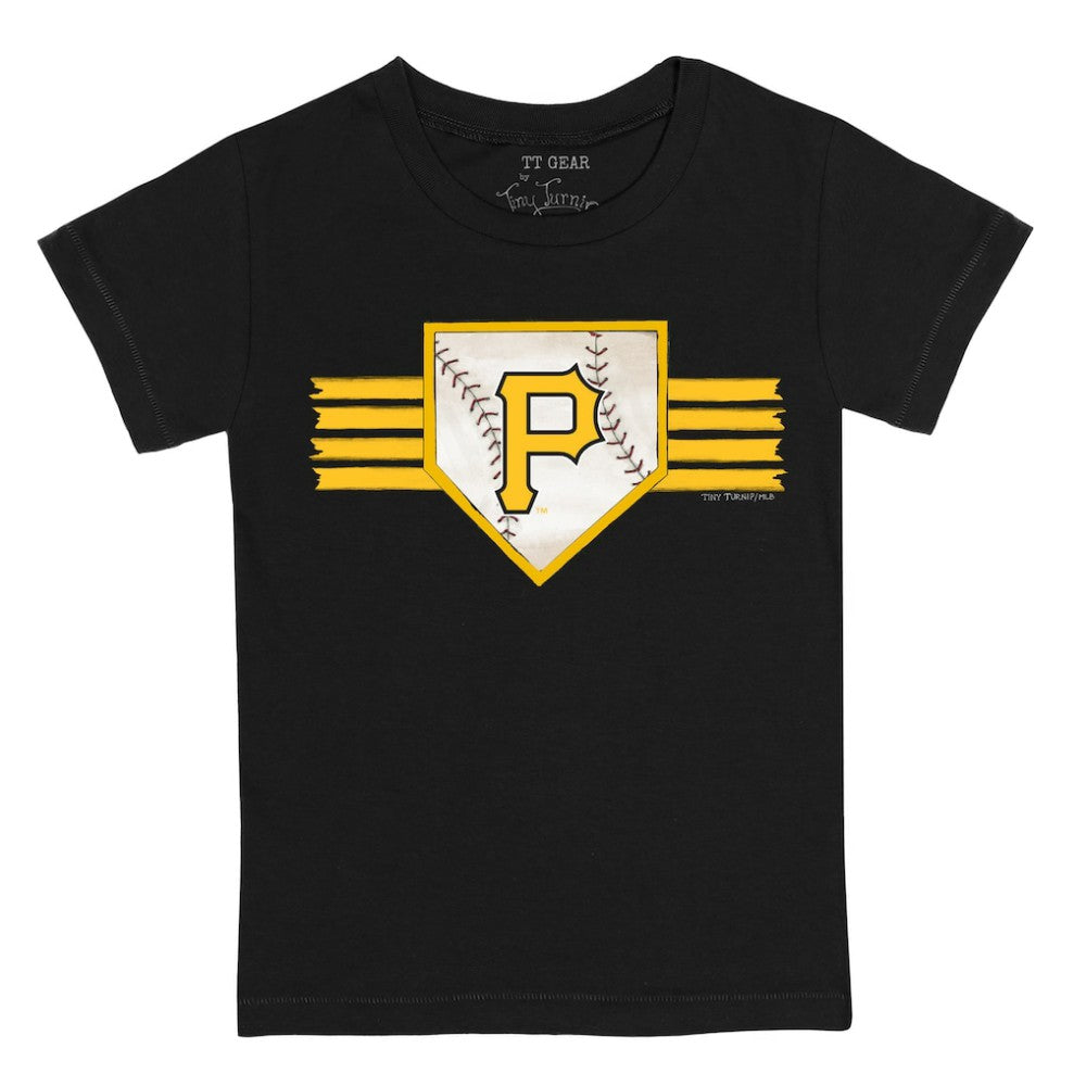 Pittsburgh Pirates Tiny Turnip Youth Base Stripe T-Shirt - Black