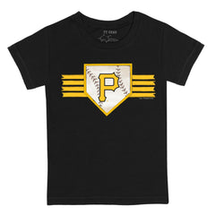 Pittsburgh Pirates Tiny Turnip Youth Base Stripe T-Shirt - Black