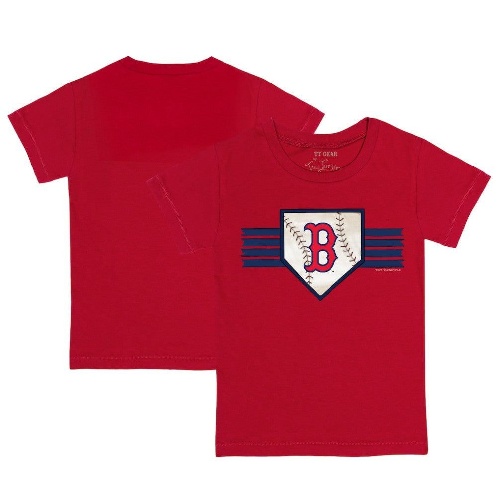 Boston Red Sox Tiny Turnip Youth Base Stripe T-Shirt - Red