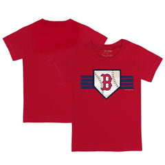 Boston Red Sox Tiny Turnip Youth Base Stripe T-Shirt - Red