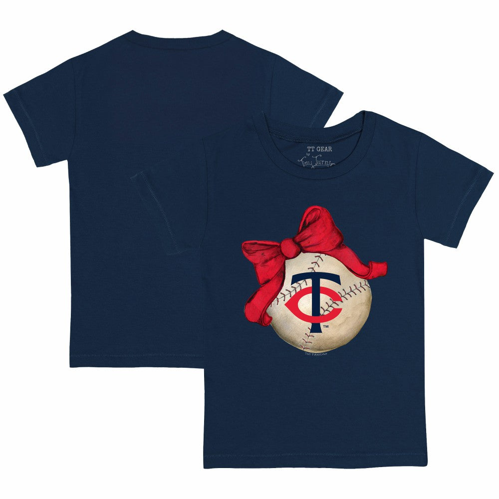 Minnesota Twins Tiny Turnip Youth Baseball Bow T-Shirt - Navy