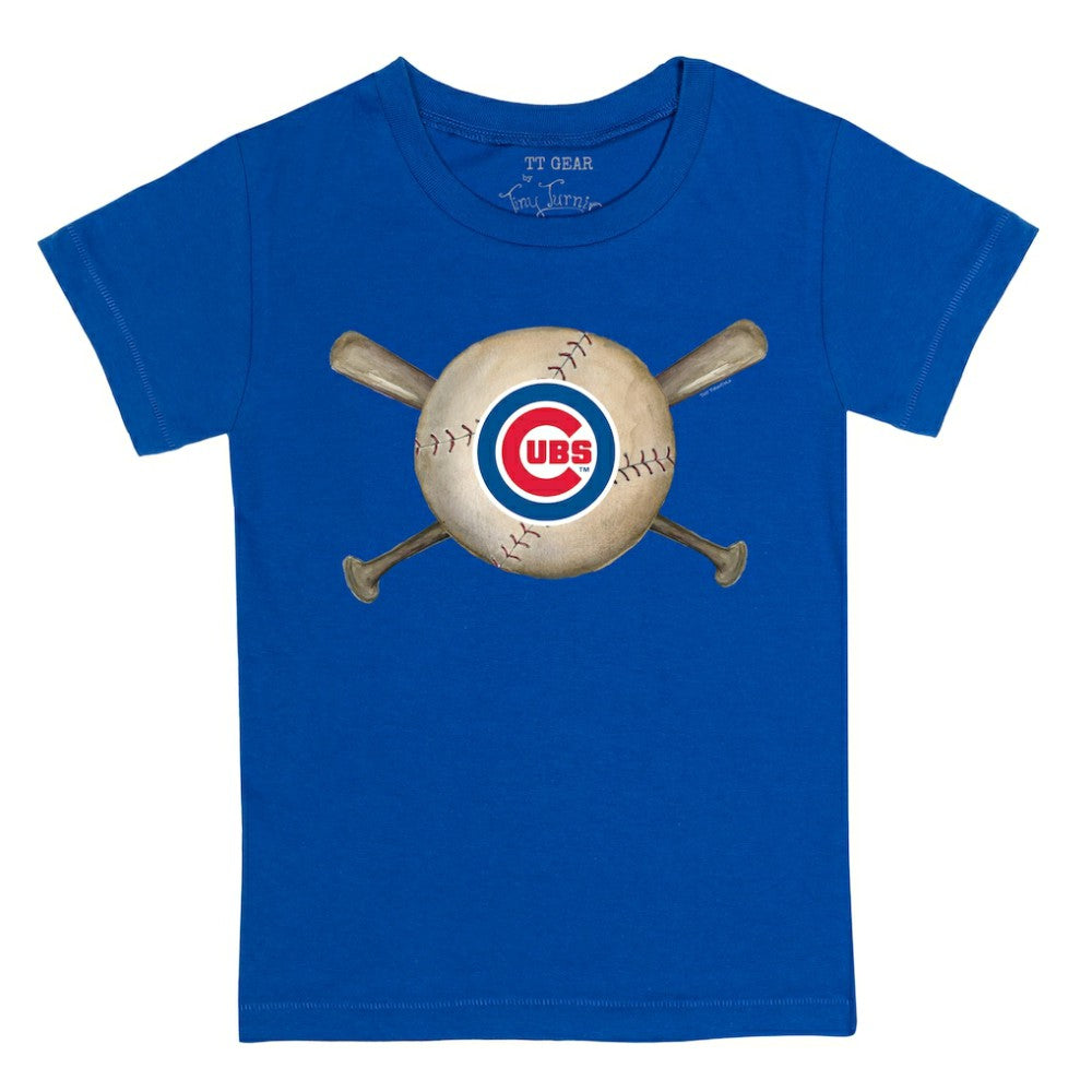 Chicago Cubs Tiny Turnip Youth Baseball Cross Bats T-Shirt - Royal