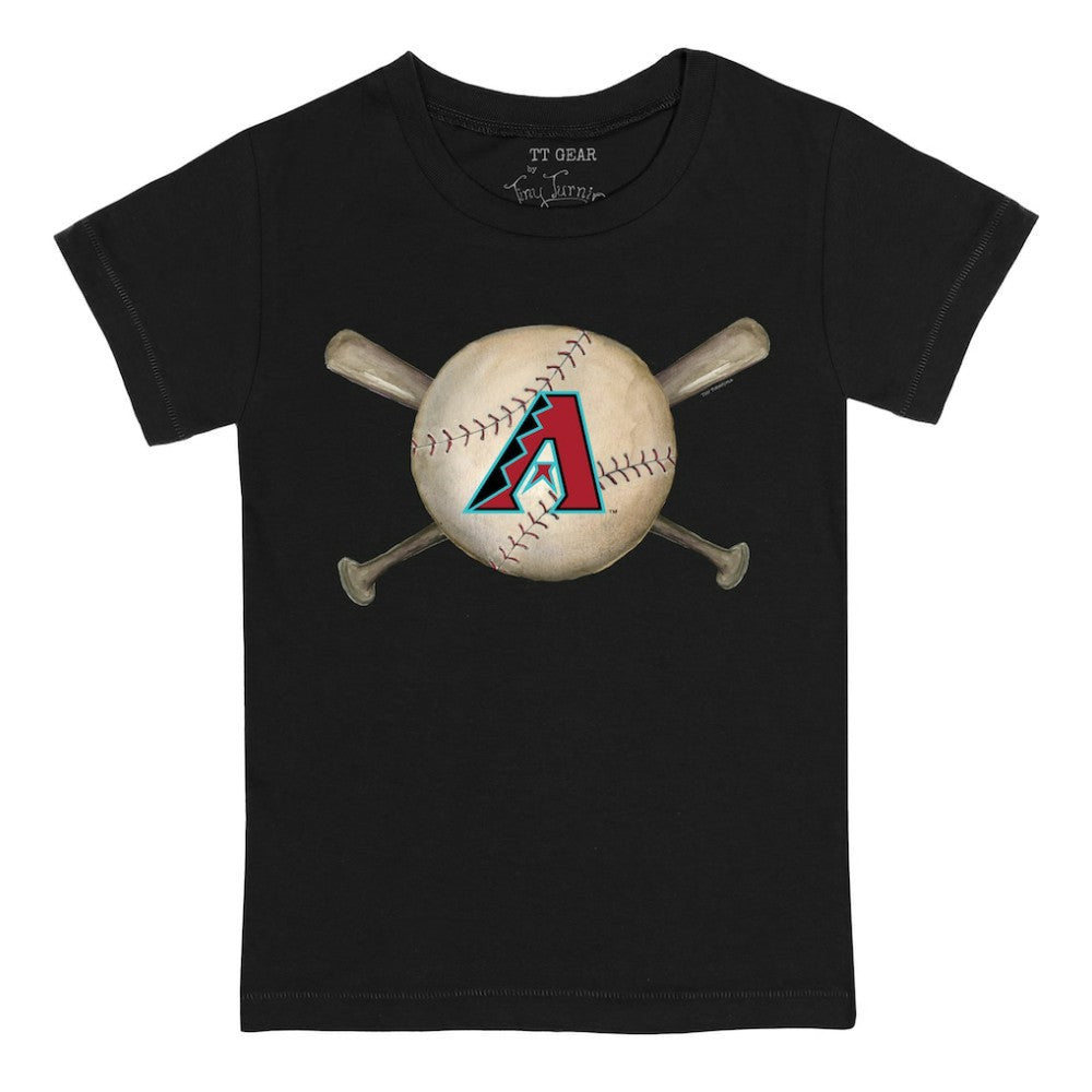 Arizona Diamondbacks Tiny Turnip Youth Baseball Cross Bats T-Shirt - Black