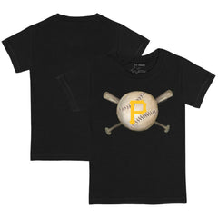 Pittsburgh Pirates Tiny Turnip Youth Baseball Cross Bats T-Shirt - Black