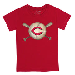 Cincinnati Reds Tiny Turnip Youth Baseball Cross Bats T-Shirt - Red