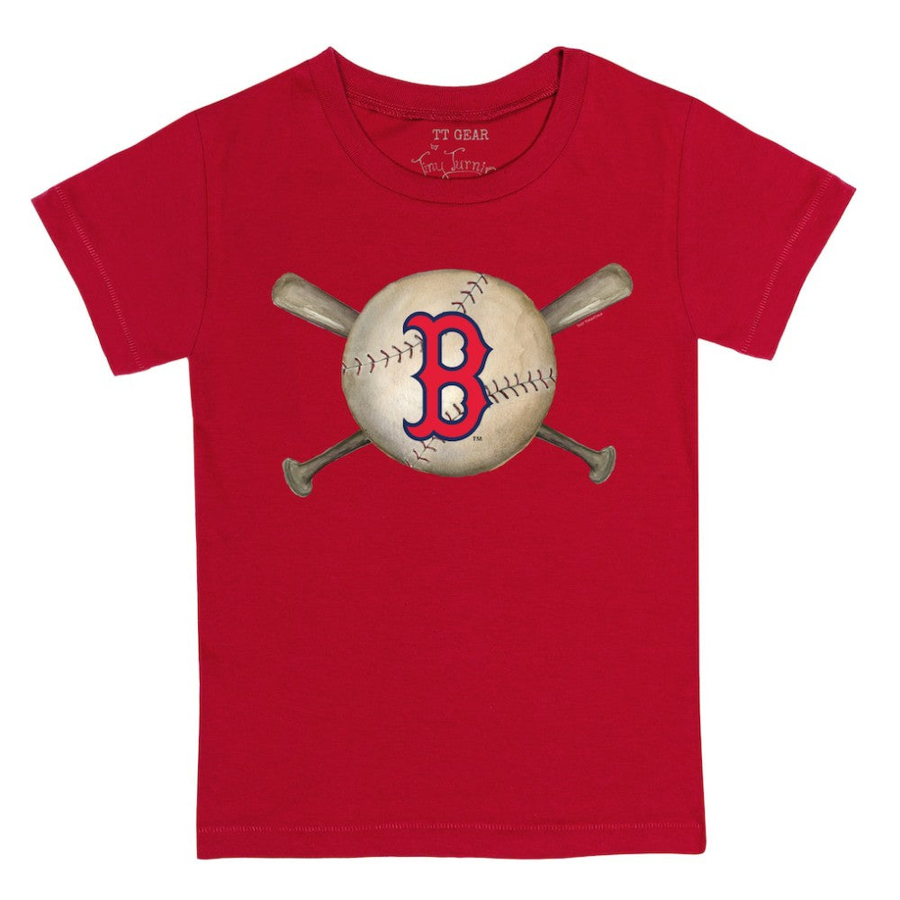 Boston Red Sox Tiny Turnip Youth Baseball Cross Bats T-Shirt - Red