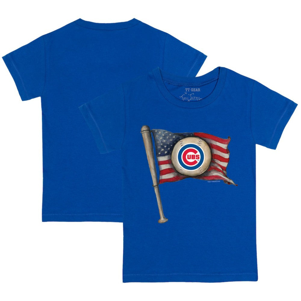 Chicago Cubs Tiny Turnip Youth Baseball Flag T-Shirt - Royal