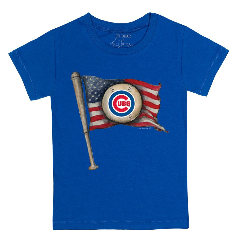 Chicago Cubs Tiny Turnip Youth Baseball Flag T-Shirt - Royal