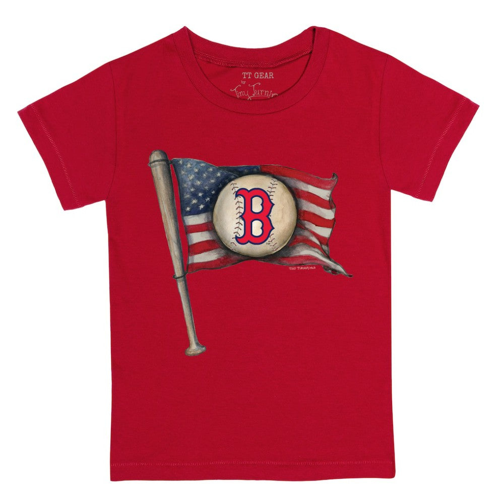 Boston Red Sox Tiny Turnip Youth Baseball Flag T-Shirt - Red