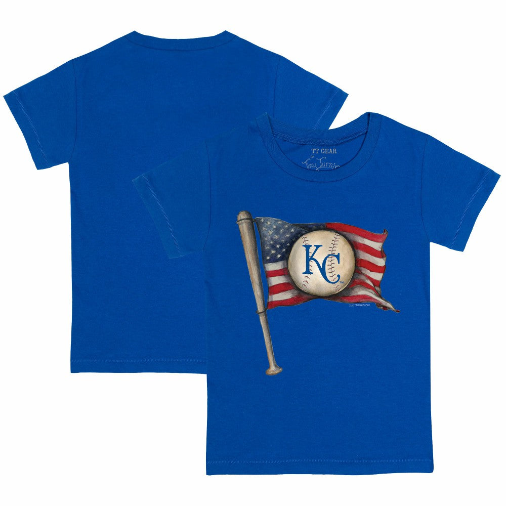 Kansas City Royals Tiny Turnip Youth Baseball Flag T-Shirt - Royal
