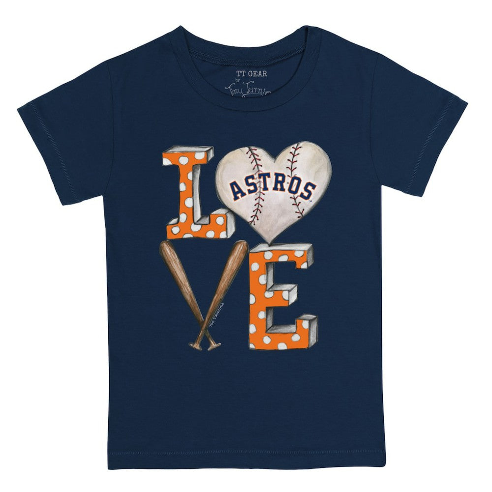 Houston Astros Tiny Turnip Youth Baseball Love T-Shirt - Navy