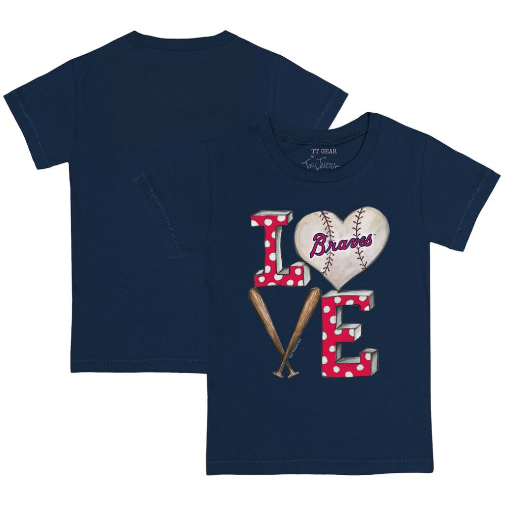Atlanta Braves Tiny Turnip Youth Baseball Love T-Shirt - Navy