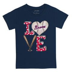 Atlanta Braves Tiny Turnip Youth Baseball Love T-Shirt - Navy