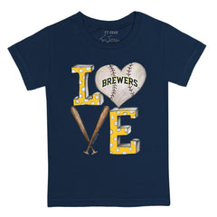 Milwaukee Brewers Tiny Turnip Youth Baseball Love T-Shirt - Navy