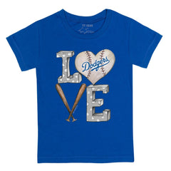 Los Angeles Dodgers Tiny Turnip Youth Baseball Love T-Shirt - Royal