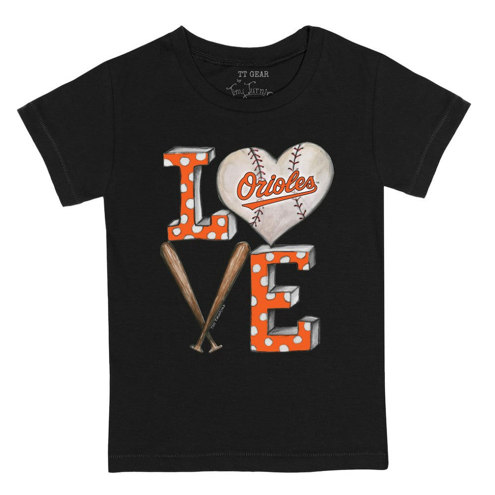 Baltimore Orioles Tiny Turnip Youth Baseball Love T-Shirt - Black