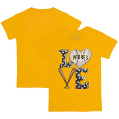 San Diego Padres Tiny Turnip Youth Baseball Love T-Shirt - Gold