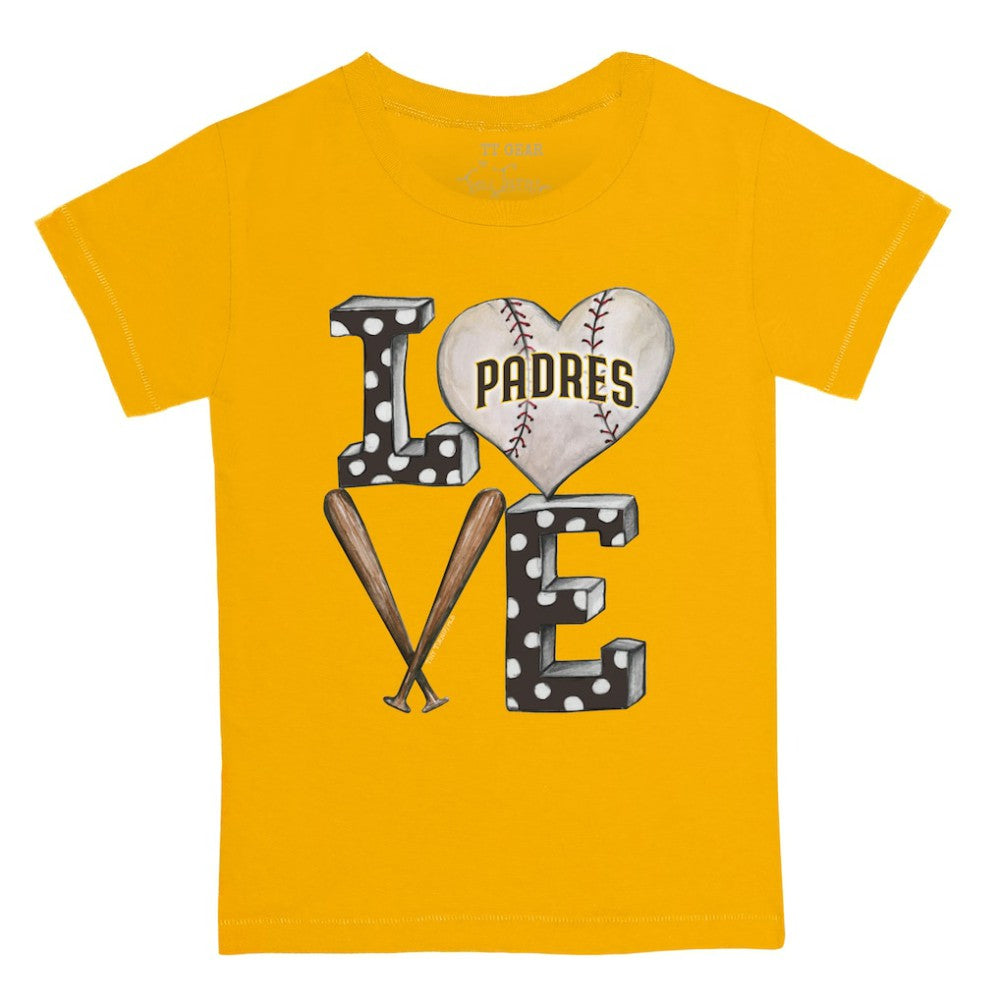 San Diego Padres Tiny Turnip Youth Baseball Love T-Shirt - Gold