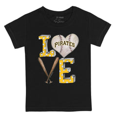 Pittsburgh Pirates Tiny Turnip Youth Baseball Love T-Shirt - Black