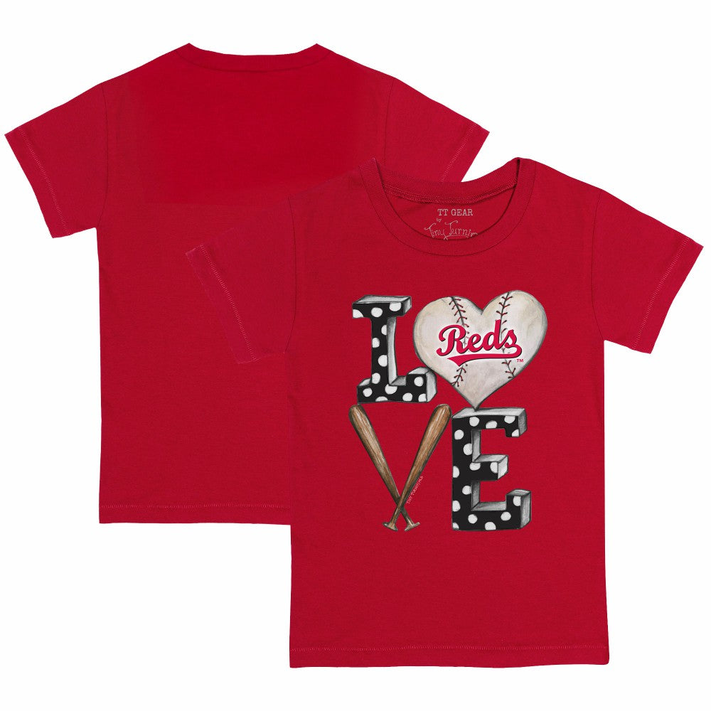 Cincinnati Reds Tiny Turnip Youth Baseball Love T-Shirt - Red