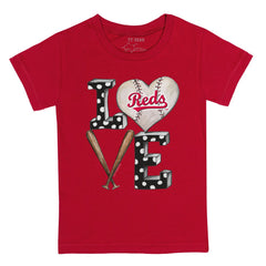 Cincinnati Reds Tiny Turnip Youth Baseball Love T-Shirt - Red