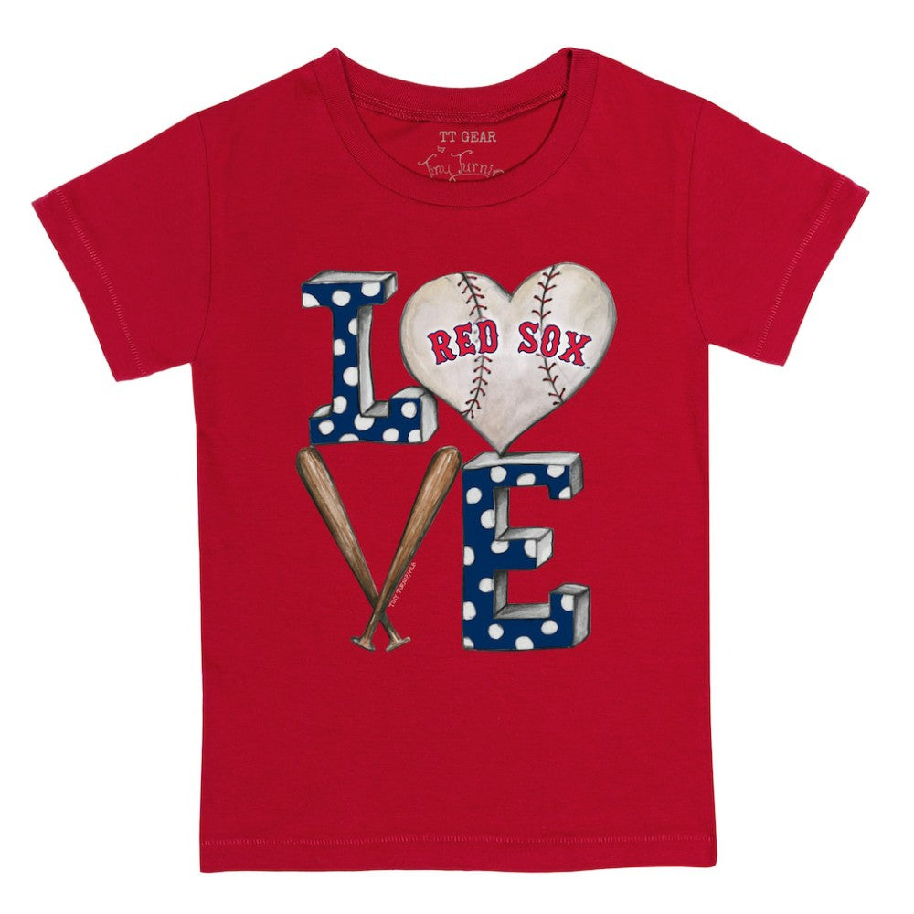 Boston Red Sox Tiny Turnip Youth Baseball Love T-Shirt - Red