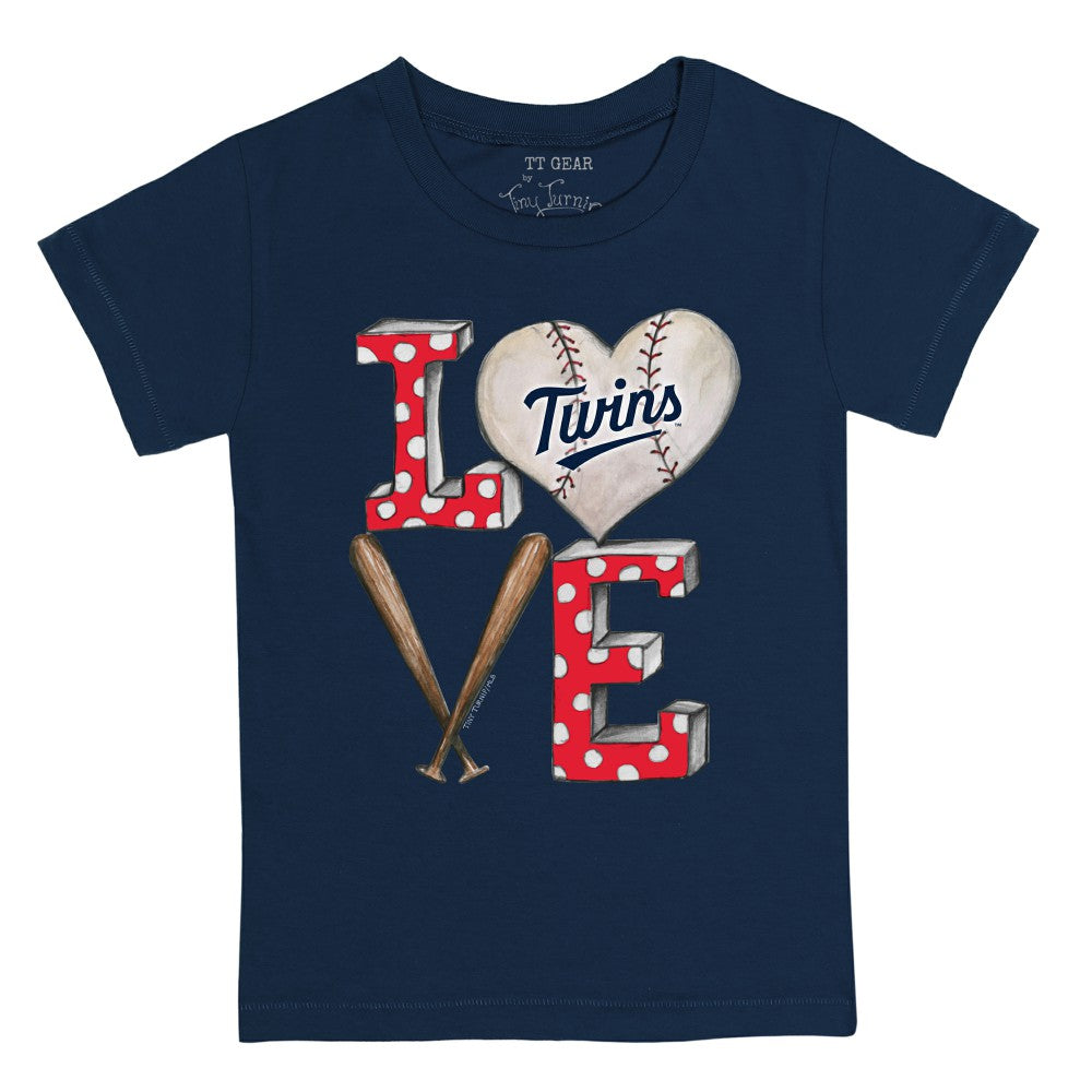 Minnesota Twins Tiny Turnip Youth Baseball Love T-Shirt - Navy