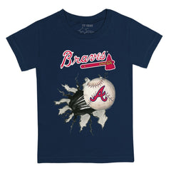 Atlanta Braves Tiny Turnip Youth Baseball Tear T-Shirt - Navy