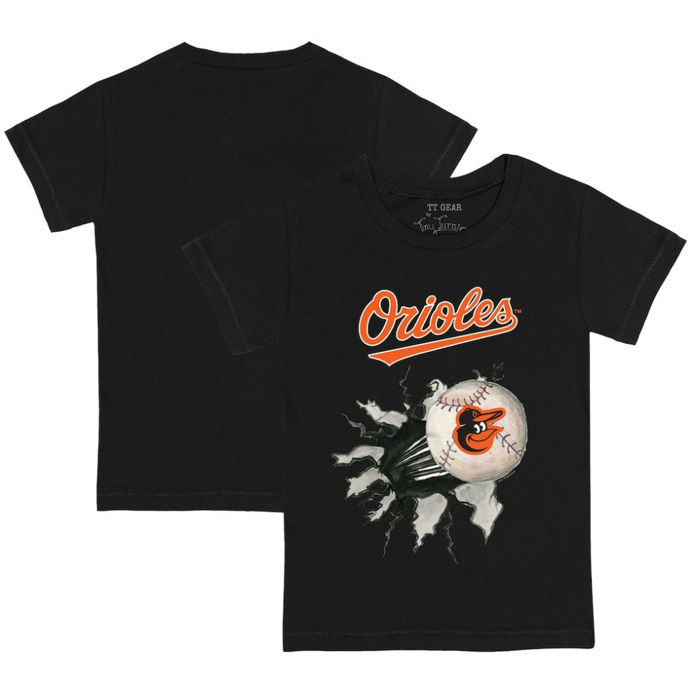 Baltimore Orioles Tiny Turnip Youth Baseball Tear T-Shirt - Black
