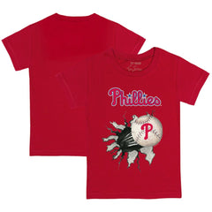 Philadelphia Phillies Tiny Turnip Youth Baseball Tear T-Shirt - Red