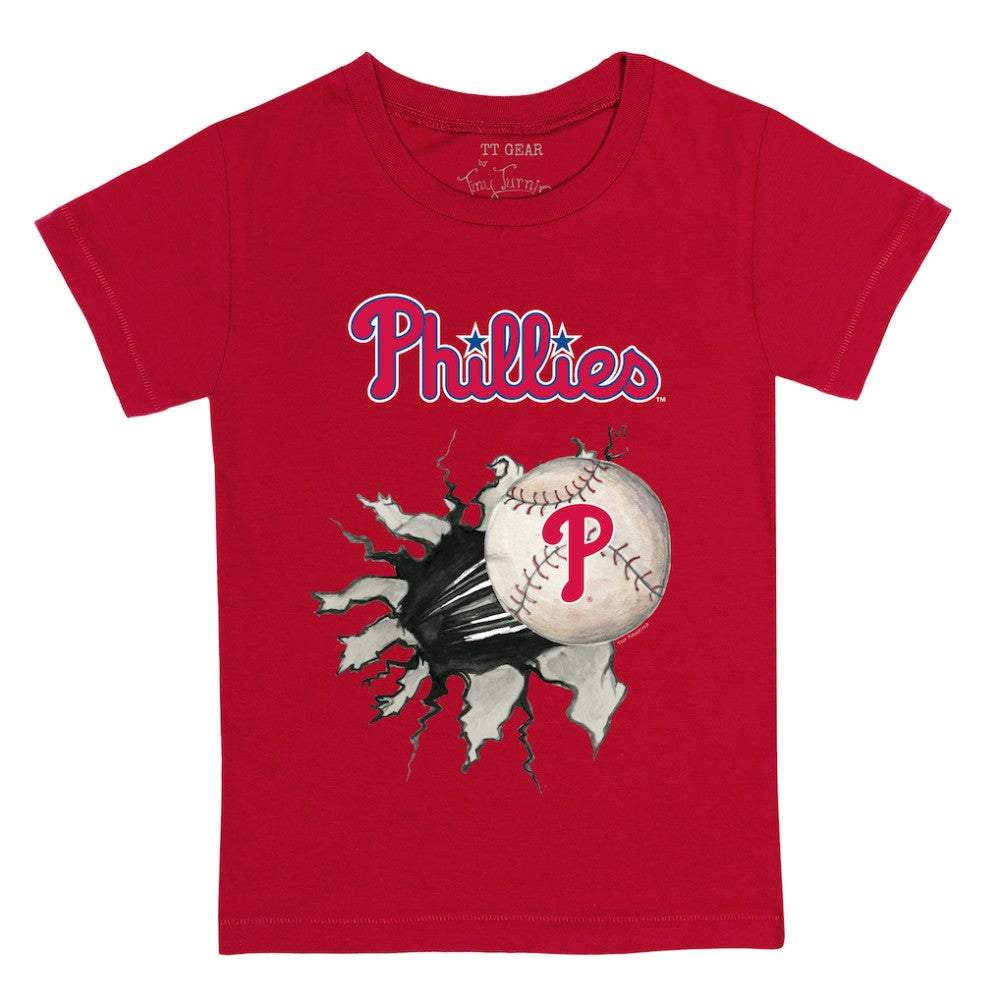 Philadelphia Phillies Tiny Turnip Youth Baseball Tear T-Shirt - Red