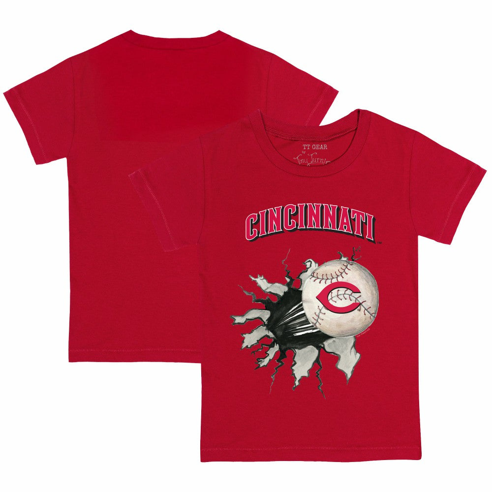 Cincinnati Reds Tiny Turnip Youth Baseball Tear T-Shirt - Red