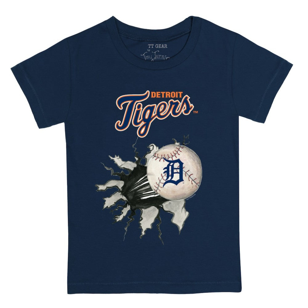 Detroit Tigers Tiny Turnip Youth Baseball Tear T-Shirt - Navy