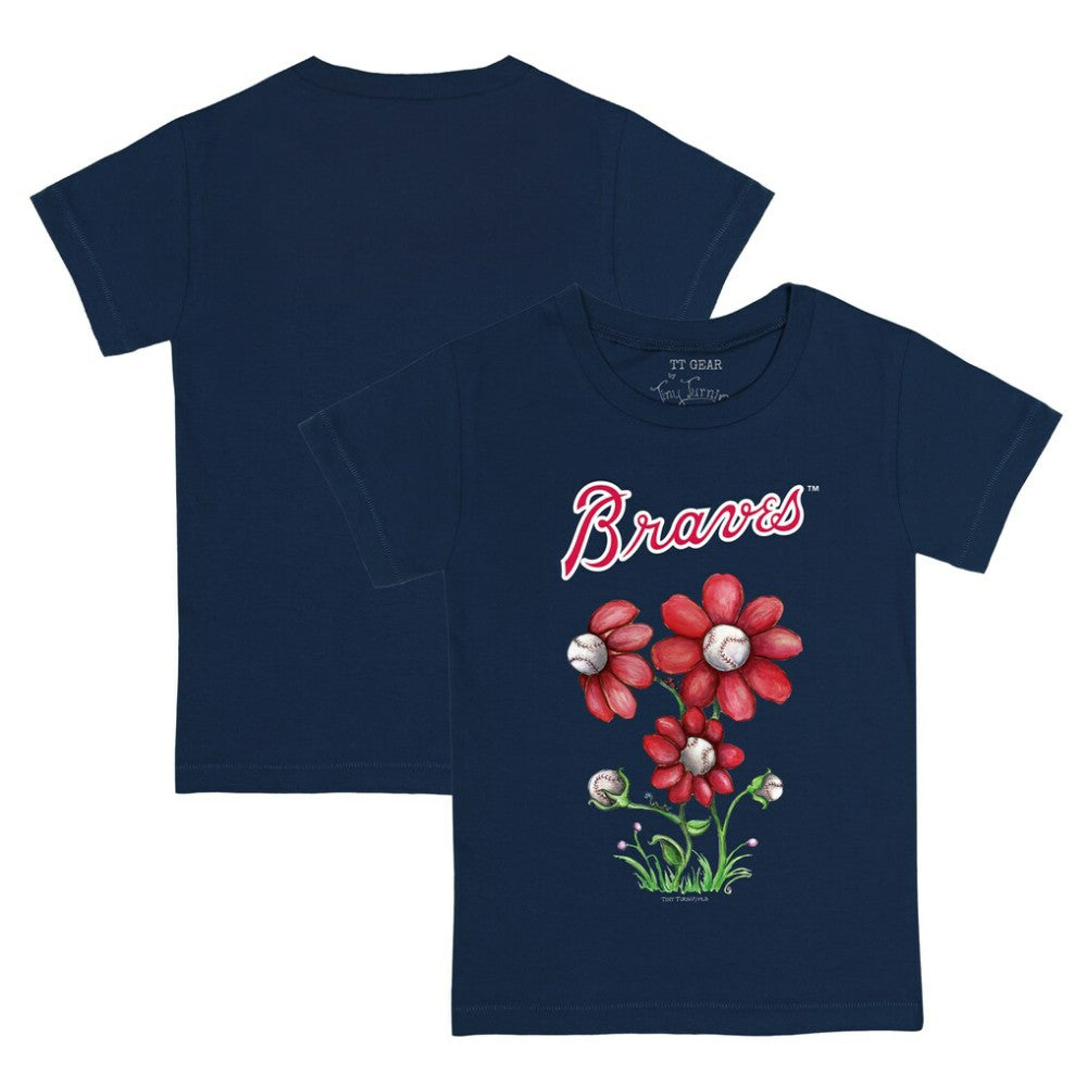 Atlanta Braves Tiny Turnip Youth Blooming Baseballs T-Shirt - Navy