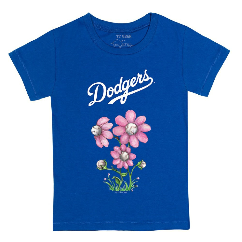 Los Angeles Dodgers Tiny Turnip Youth Blooming Baseballs T-Shirt - Royal