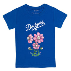 Los Angeles Dodgers Tiny Turnip Youth Blooming Baseballs T-Shirt - Royal